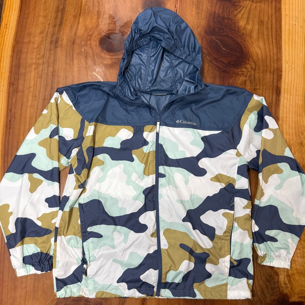 Columbia Flash Challenger Mens Jacket XL Lightweight windbreaker Camo Zip X3-7